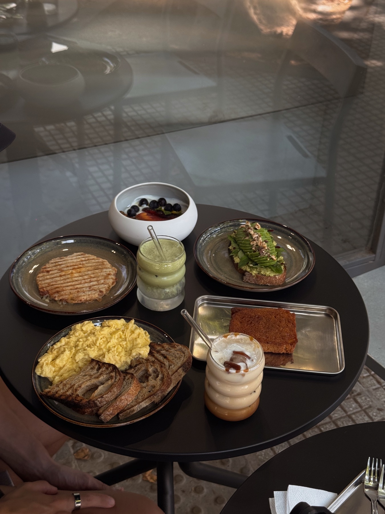 Breakfast spread at Stain café in Palermo, Buenos Aires