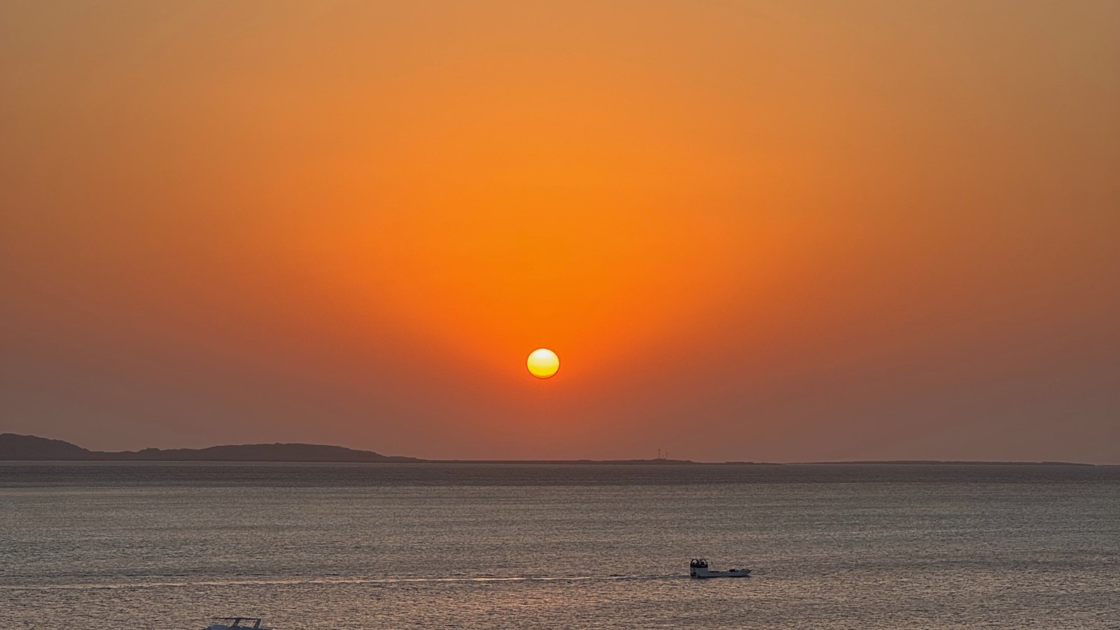 Sunset over the Red Sea in Hurghada, Egypt