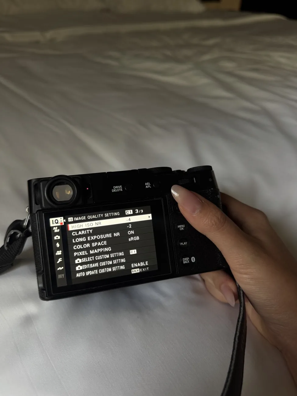 Fujifilm recipe settings screen 3